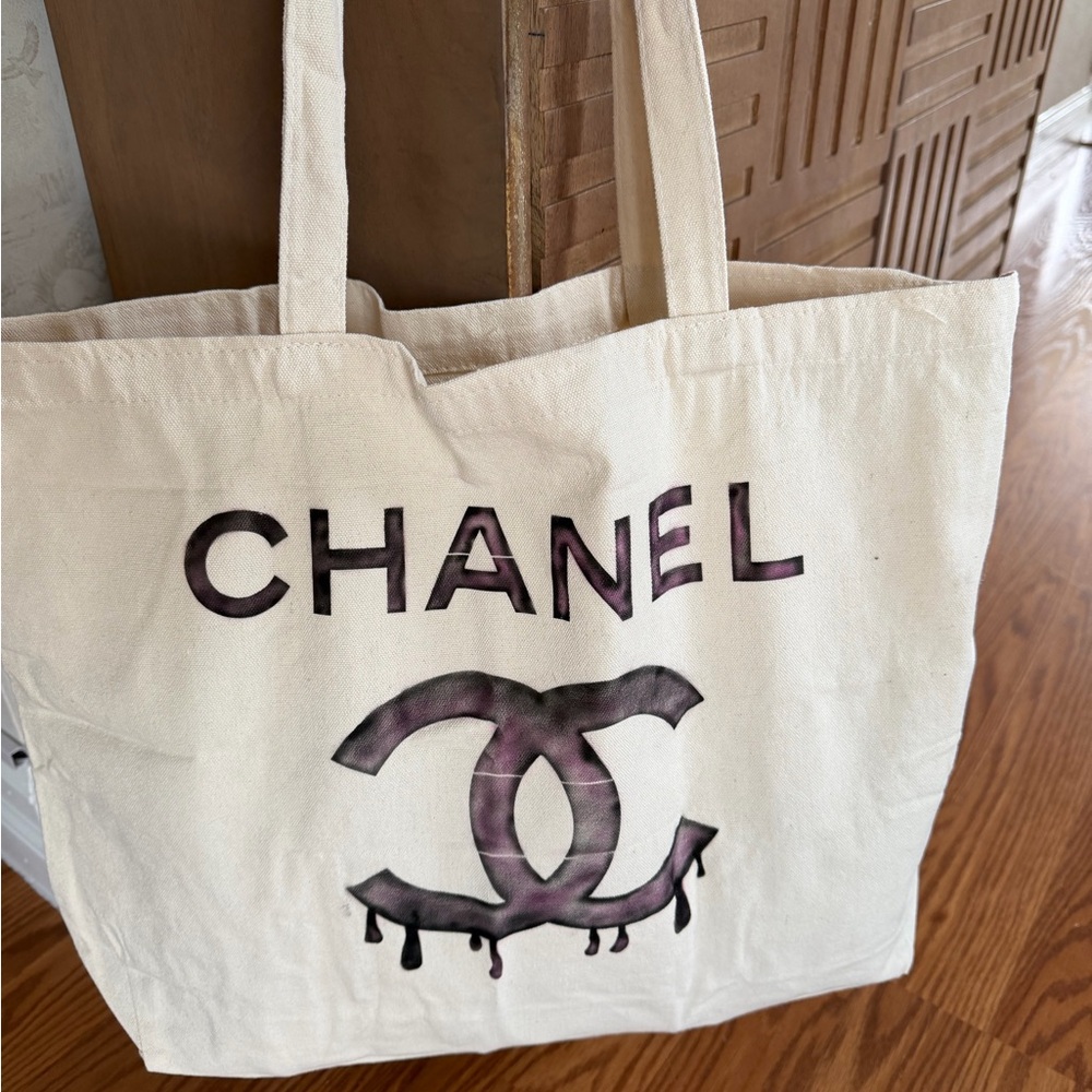 Cream Canvas Tote beach bag